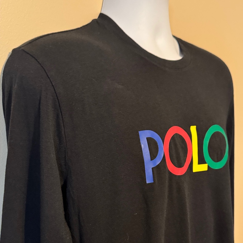 Polo by Ralph Lauren Black Tee with Multicolor Logo - Picture 5 of 10